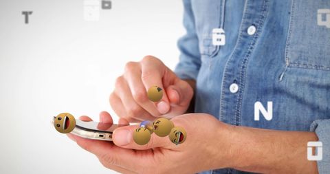 Man Using Smartphone with Floating Emojis Social Media Concept - Download Free Stock Images Pikwizard.com