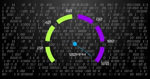 Digital Data Processing with Speedometer and Binary Code - Download Free Stock Images Pikwizard.com
