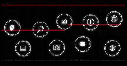 Digital Icon Interface displaying Education and Information Concepts - Download Free Stock Images Pikwizard.com