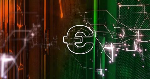 Electric Connection Symbol in Futuristic Abstract Network Environment