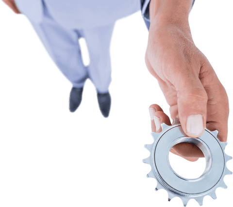 businessman in suit holding metallic gear on transparent background - Download Free Stock Videos Pikwizard.com