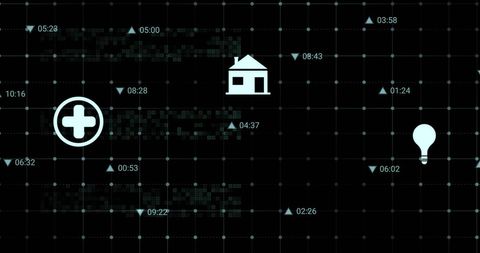 Digital Network Interface with Technological Icons - Download Free Stock Images Pikwizard.com