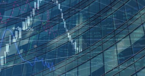 Financial Growth Charts Imposed on Urban Architecture