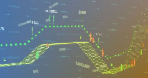 Digital Data Processing Display with Statistical Graphs - Download Free Stock Images Pikwizard.com