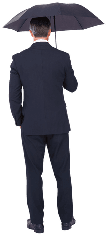 transparent businessman holds umbrella ready for weather challenges - Download Free Stock Videos Pikwizard.com