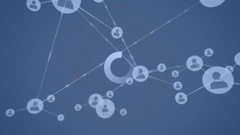 Digital Network Connections in Faded Blue