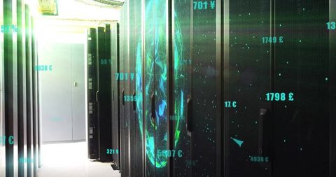 Holographic Globe Projected in Modern Data Center