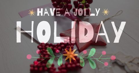 Jolly Holiday Text on Christmas Decorations