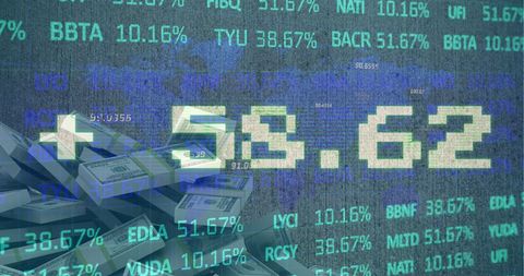 Global Financial Trends Overlaid on World Economy Map