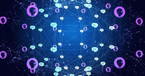 Artificial Intelligence Network Connections in Digital Mesh - Download Free Stock Images Pikwizard.com