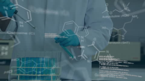 Scientist Analyzing Chemical Structures in High-Tech Lab