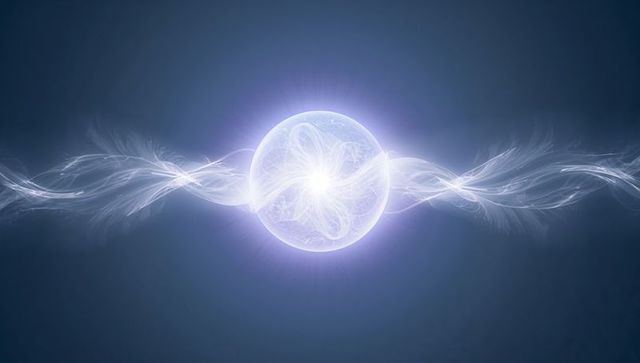 Glowing Plasma Orb Emitting Featherlike Energy Streams and Symmetrical Radiant Halo