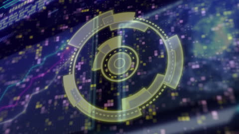 Futuristic Interface with Digital Data Visualization