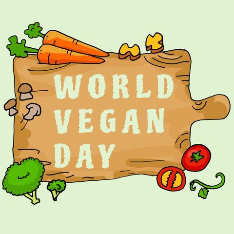 world vegan day celebration with fresh vegetables and wooden board - Download Free Stock Templates Pikwizard.com