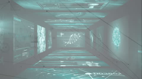 Futuristic Data Interface with Network Connections