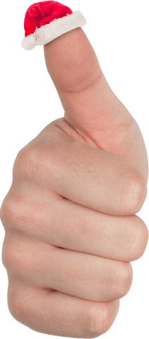 thumb giving thumbs up in santa hat, transparent background - Download Free Stock Videos Pikwizard.com