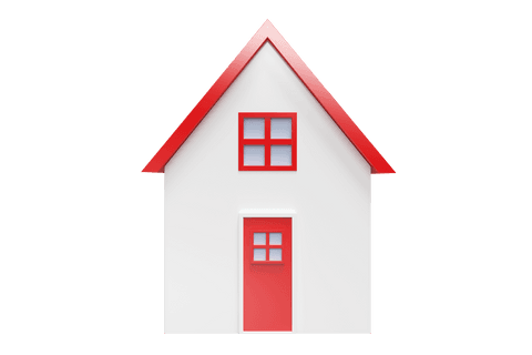 transparent minimalist house icon with red roof detail - Download Free Stock Videos Pikwizard.com