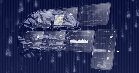 3D Brain Hologram with Digital Interface and Data Tracking