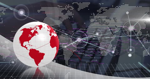 Global Network Connections and Digital Technology Concept