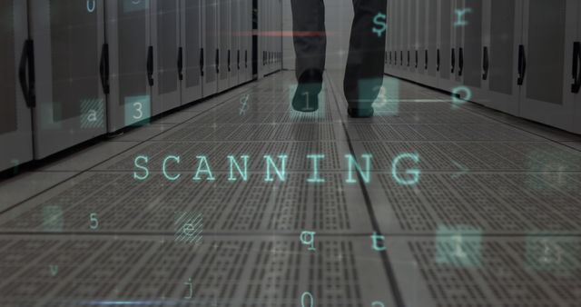 Composition of scanning text and data processing over computer servers - Download Free Stock Photos Pikwizard.com