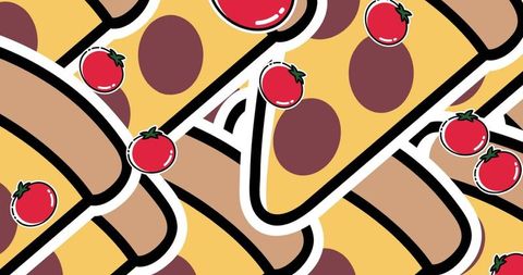 Illustrative Pizza and Tomato Icons on Grey Background - Download Free Stock Images Pikwizard.com