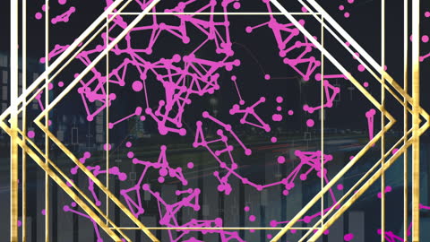 Digital Plexus Networks Over Dynamic Night Cityscape