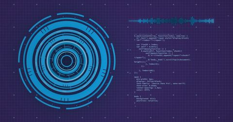 Digital Interface Display with Scanning HUD and Source Code - Download Free Stock Images Pikwizard.com