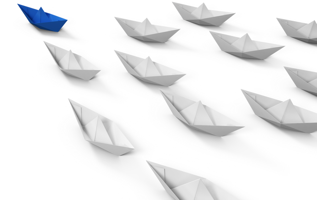 Transparent background paper Boats floating with blue leader paper boat vector - Download Free Stock Videos Pikwizard.com