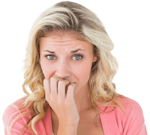 Young Blonde Woman Looking Nervous Expression Transparent Background - Download Free Stock Videos Pikwizard.com