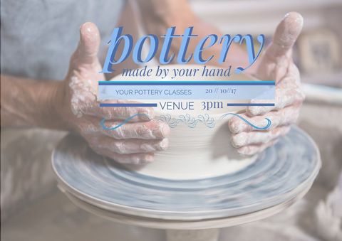hands crafting pottery on wheel promoting artisanal workshop - Download Free Stock Templates Pikwizard.com