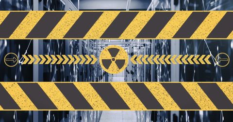 Digital representation of nuclear danger in server room