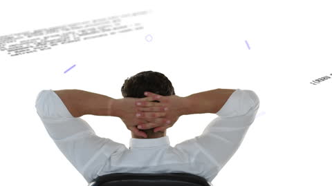 Businessman Relaxing While Analyzing Digital Data