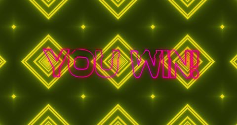 Dynamic Retro Futuristic 'You Win' Celebration