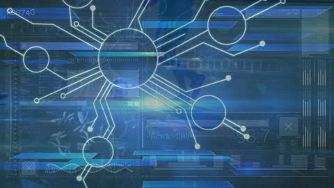 Futuristic Digital Network with Soccer Elements Overlay