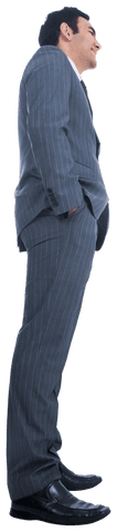 Smiling businessman with hands in pockets on transparent background