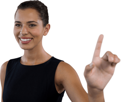 Smiling Businesswoman with Transparent Digital Interface Connection - Download Free Stock Videos Pikwizard.com