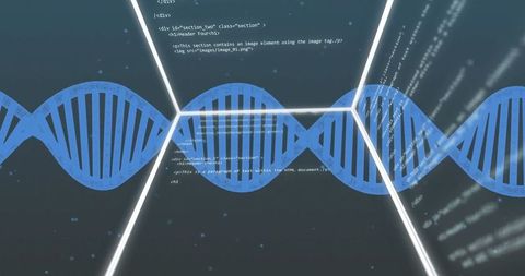 Abstract Visualization of DNA and Data Stream with Holographic Effect - Download Free Stock Images Pikwizard.com