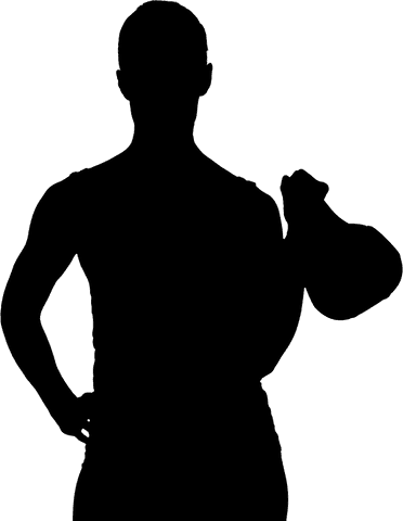 Sporty woman lifting dumbbell silhouette transparent png