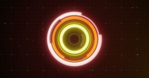 Futuristic Glowing HUD Element on Digital Grid Background - Download Free Stock Images Pikwizard.com