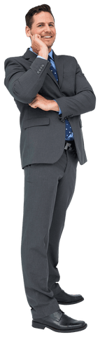 Confident Caucasian Businessman Isolated on Transparent Background