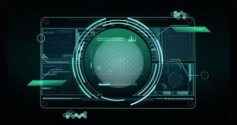 Futuristic Digital Interface with Golf Ball Visualization - Download Free Stock Images Pikwizard.com