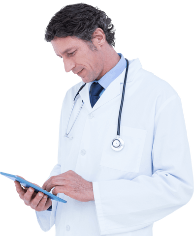 transparent male doctor using digital tablet - Download Free Stock Videos Pikwizard.com