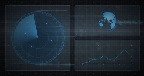 futuristic digital interface with diagrams and world map - Download Free Stock Images Pikwizard.com