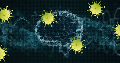 Visual Representation of Virus Attacking Brain Cells