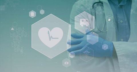 Healthcare Professional Using Futuristic Digital Interface