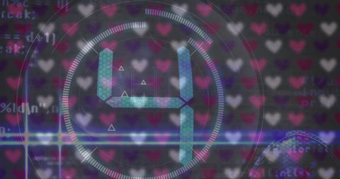 Digital Countdown over Heart Pattern Background - Download Free Stock Images Pikwizard.com