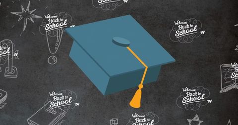 Graduation Cap with Back to School Chalkboard Inspiration - Download Free Stock Images Pikwizard.com