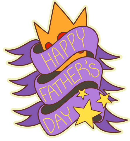 Regal Father's Day Badge Design on Transparent Background