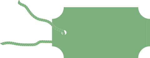 Green Tag Illustration with Copy Space on Transparent Background