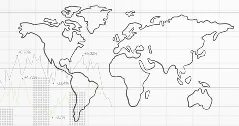 Global Financial Data and Trends on World Map - Download Free Stock Images Pikwizard.com